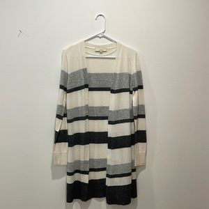 Grey and Cream LOFT Cardigan size S